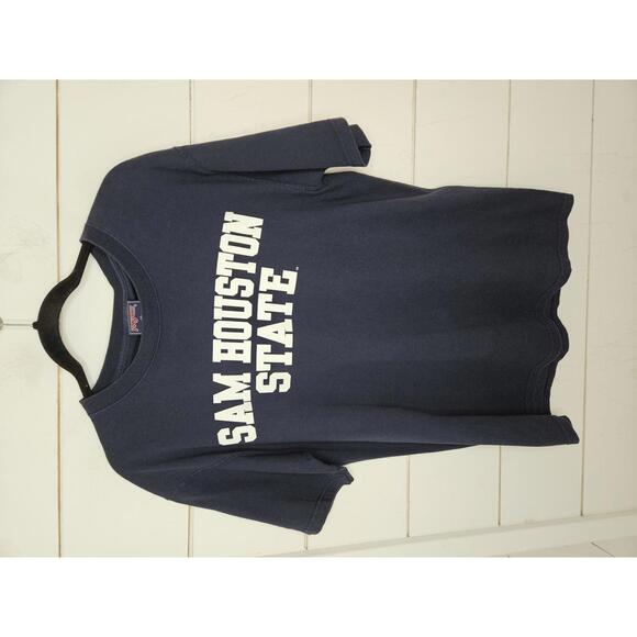 Vintage Sam Houston State Medium Navy & white lettering Jansport tee shirt - Picture 1 of 4